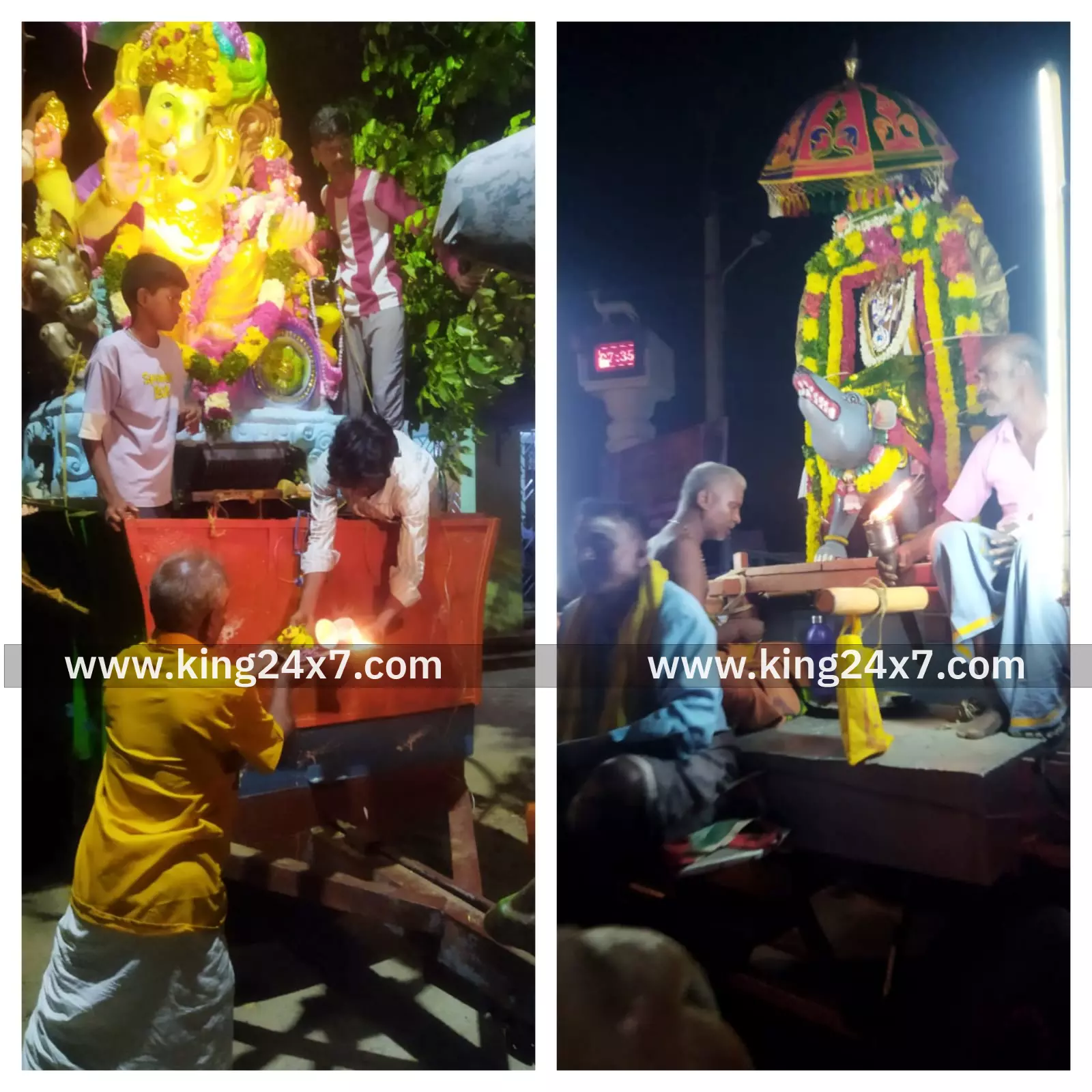 வலங்கைமானில் விநாயகர் சிலைகள் கரைப்பு