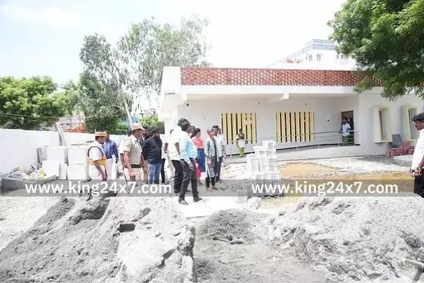 பூங்கா அமைக்கும் பணியை மாவட்ட ஆட்சியர் ஆய்வு