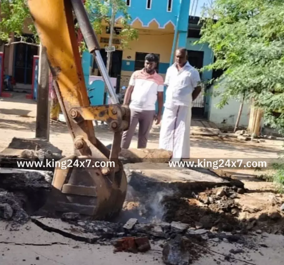46வது வார்டில் கழிவுநீர் கால்வாய் பாலம் அமைக்கும் பணி