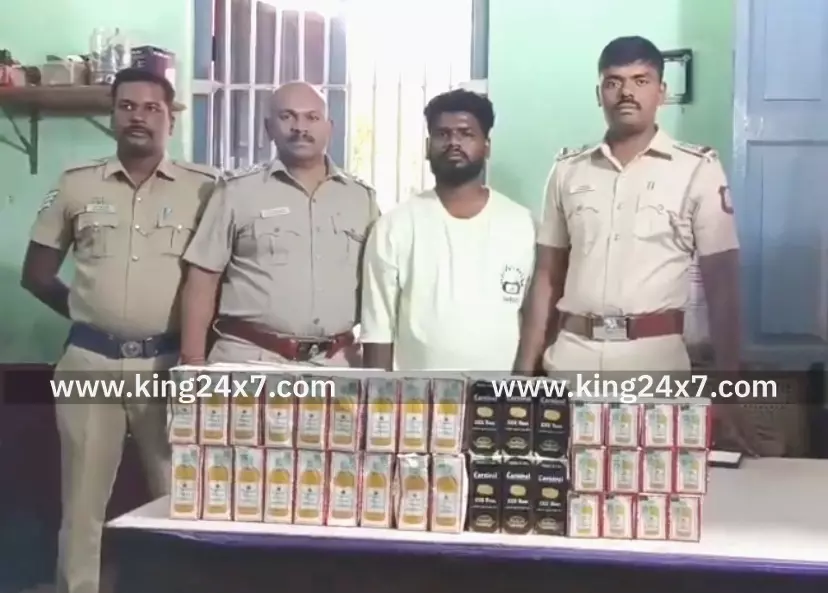 கர்நாடக மதுபானங்கள் கடத்தி வந்த நபருக்கு காப்பு.