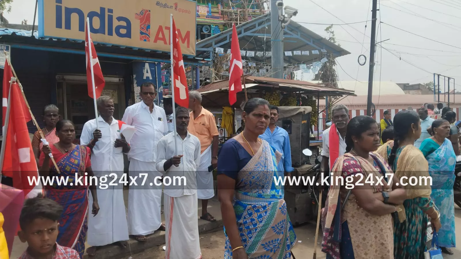 திருவையாறு அருகே கண்டியூரில் அடிப்படை வசதிகள் செய்து தரக்கோரி சிபிஎம் ஆர்ப்பாட்டம் 