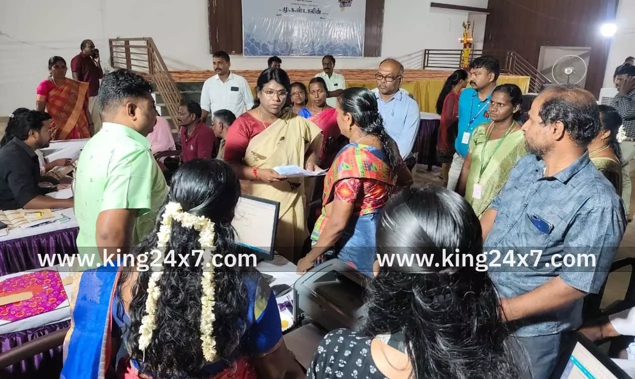   உங்களுடன் ஸ்டாலின் திட்ட முகாம் கலெக்டர் ஆய்வு 