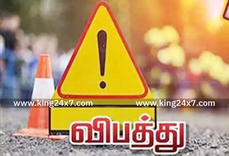 தேனி அருகே டிப்பர் லாரி கவிழ்ந்து தலை சிக்கி கொடூர பலி