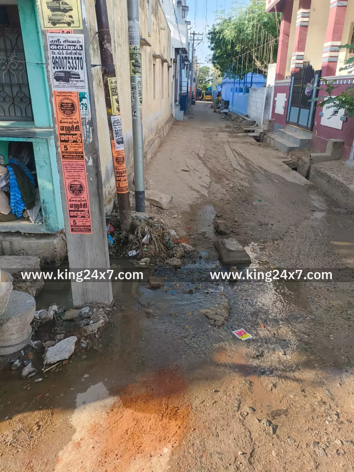 47வது வார்டில் ஓடை அடைத்து வெளியே செல்லும் கழிவுநீர்