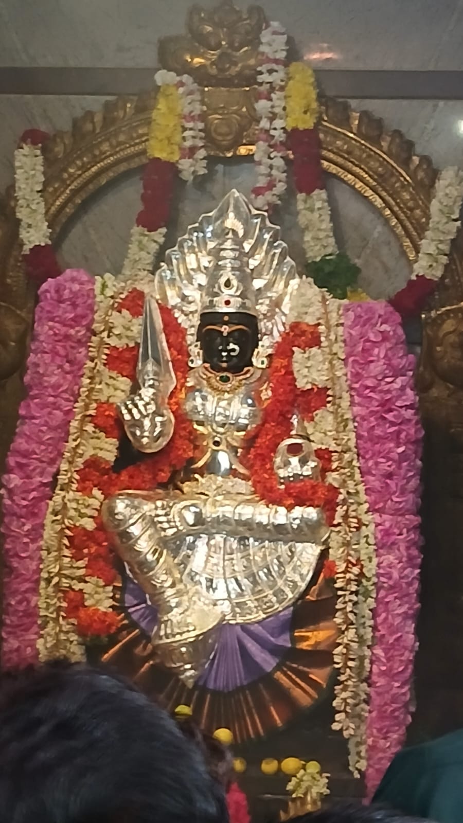 மாரியம்மன் கோவிலுக்கு 15 கிலோ எடையுள்ள வெள்ளி கவசங்கள்