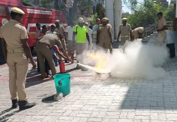 உத்திரமேரூர் மருத்துவமனையில் தீ தடுப்பு ஒத்திகை