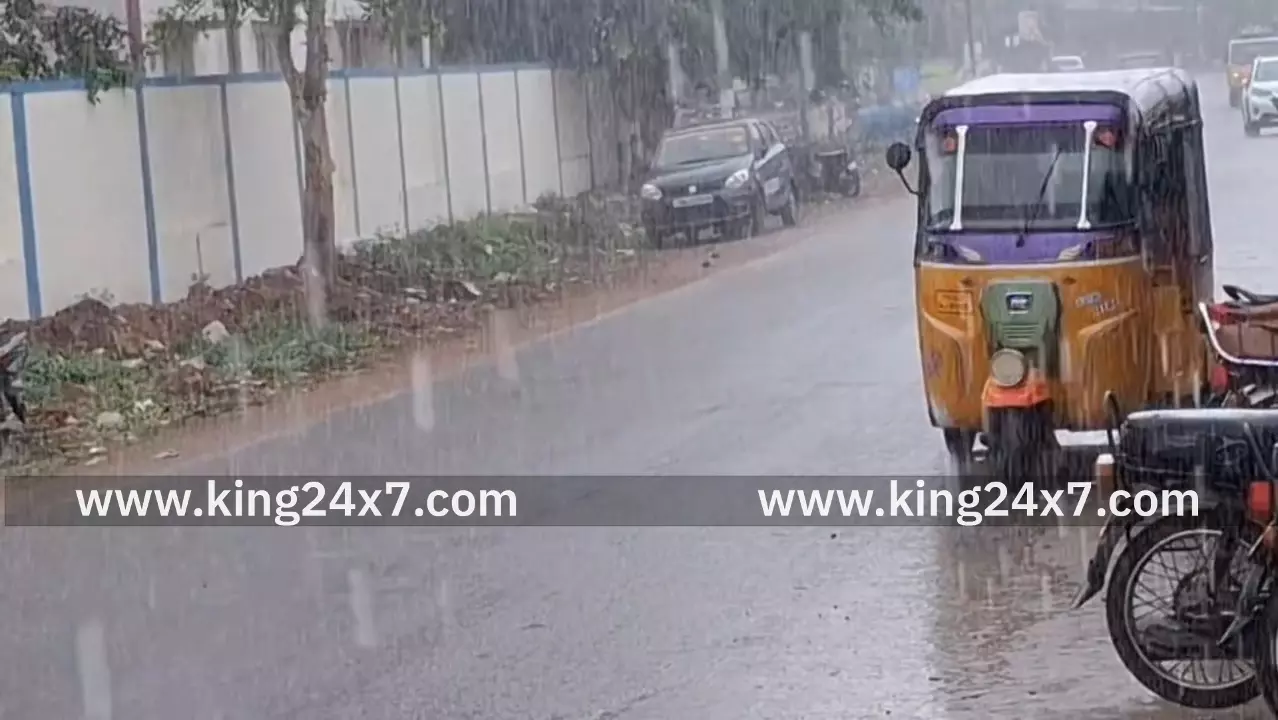 புதுகை நகரில் பலத்த மழை