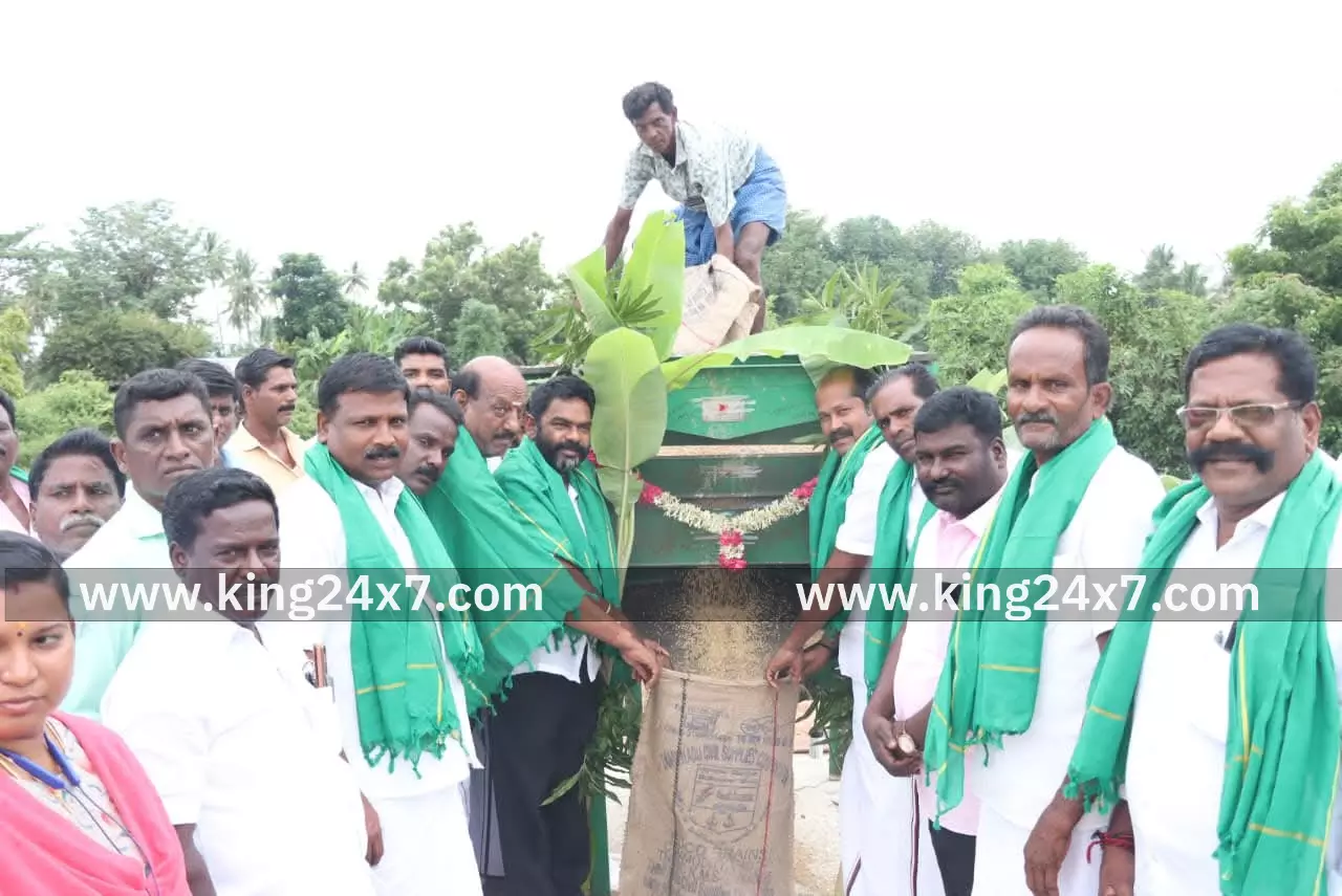 அரசு நேரடி நெல் கொள்முதல் நிலையம் திறப்பு விழா அரசு நேரடி நெல் கொள்முதல் நிலையம் திறப்பு விழா