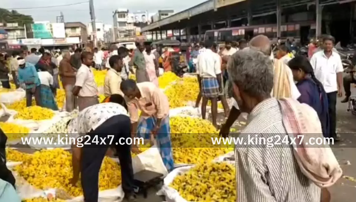 தர்மபுரியில் பூக்கள் விலை சரிவு தர்மபுரியில் பூக்கள் விலை சரிவு