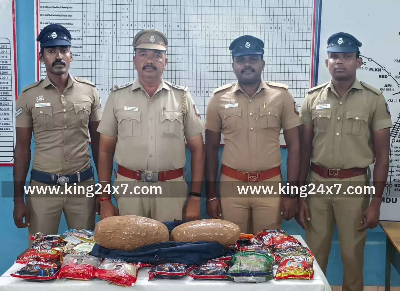 ரயிலில் கஞ்சா மற்றும் குட்கா பறிமுதல்