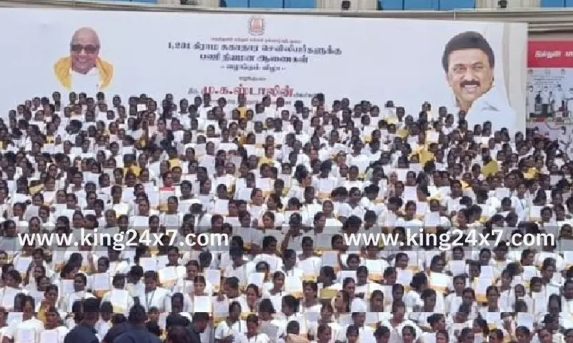 1,156 கிராம சுகாதார செவிலியர்களுக்கு பணி நியமன ஆணைகளை வழங்கினார் முதலமைச்சர் மு.க.ஸ்டாலின்!!