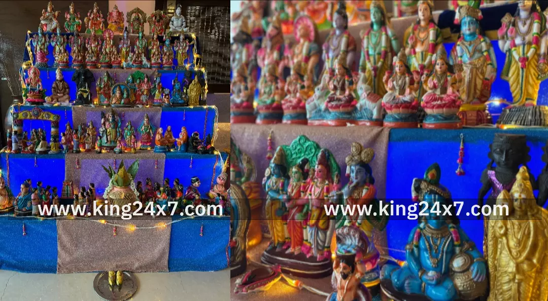 கோவை நீலாம்பூரில் உள்ள நட்சத்திர விடுதியில் கொலு அமைப்பு ! கோவை நீலாம்பூரில் உள்ள நட்சத்திர விடுதியில் கொலு அமைப்பு !