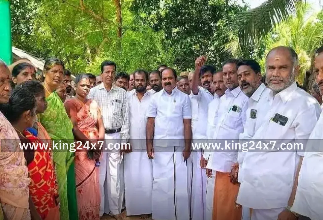 புதிய சாலைக்கு அடிக்கல் நாட்டிய அமைச்சர் சிவ.வீ.மெய்யநாதன்