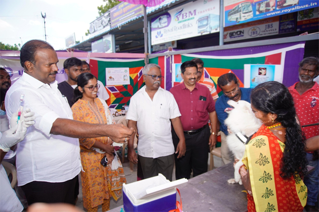 நாய்களுக்கு தடுப்பூசி போடும் பணி: மேயர் துவக்கி வைத்தார்