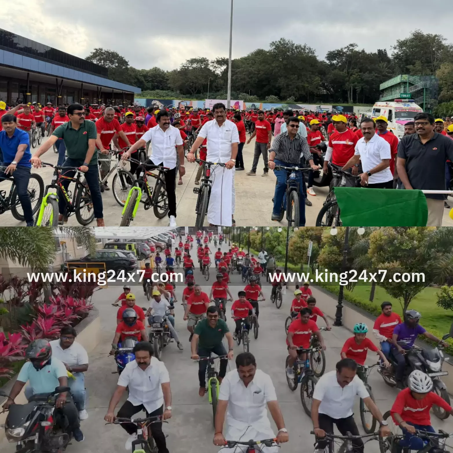 சைக்கிள் ஓட்டிய  ஓசூர் எம்.எல்.ஏ.