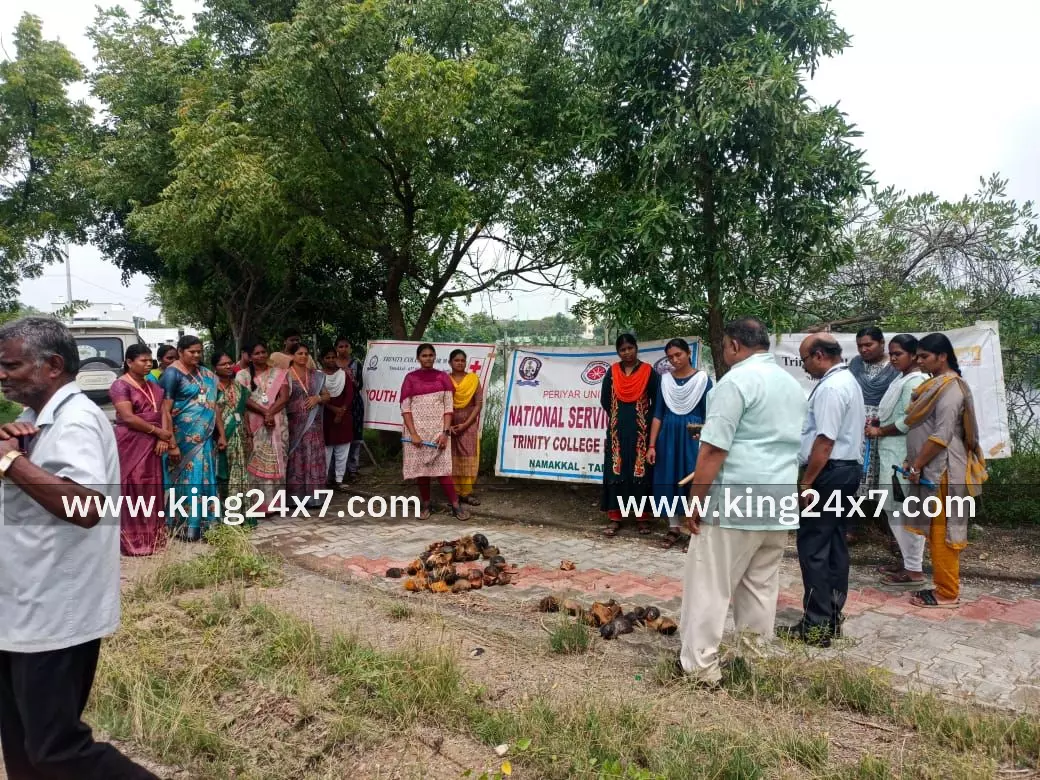 வீசானம் ஏரியில் பனை விதைகள் நட்டு வைத்த மாவட்ட ஆட்சியர். வீசானம் ஏரியில் பனை விதைகள் நட்டு வைத்த மாவட்ட ஆட்சியர்.