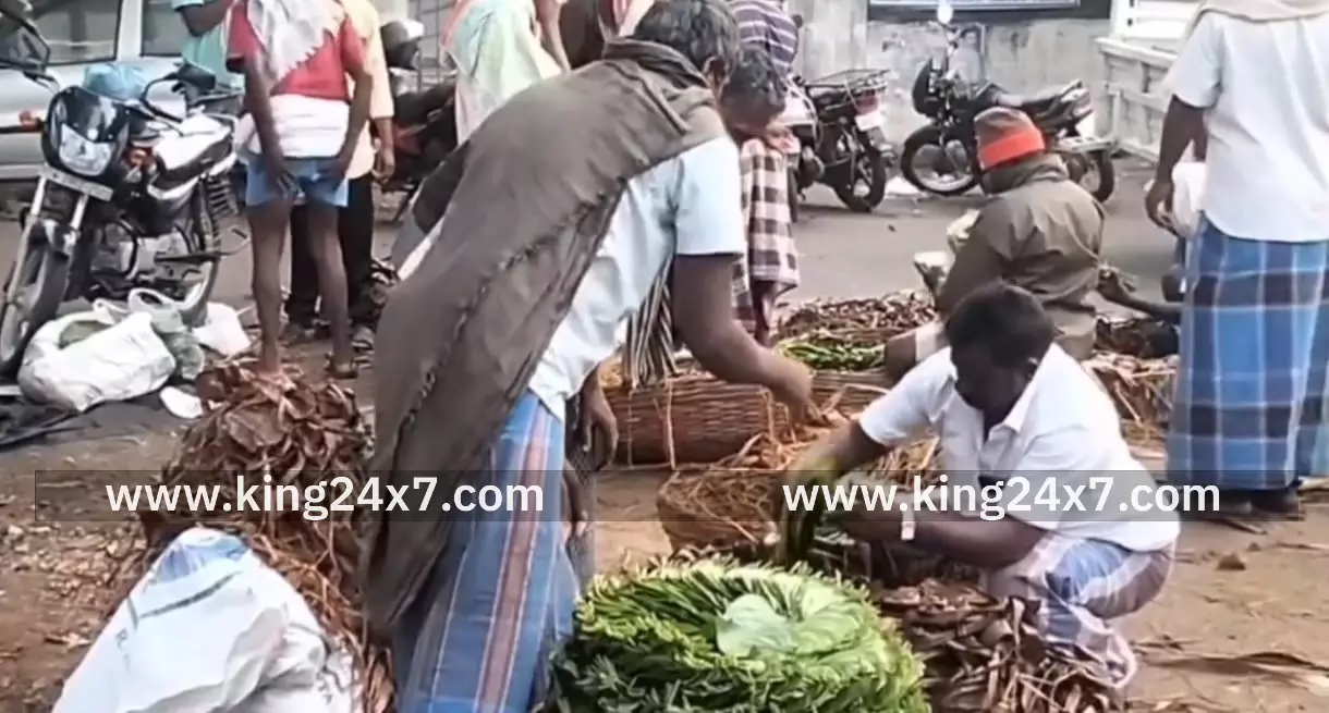 பொம்மிடியில் வெற்றிலை விற்பனை ஜோர்