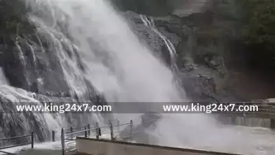 குற்றாலத்தில் வெள்ளப்பெருக்கு.6-வது நாளாக நீடிக்கும் தடை குற்றாலத்தில் வெள்ளப்பெருக்கு.6-வது நாளாக நீடிக்கும் தடை