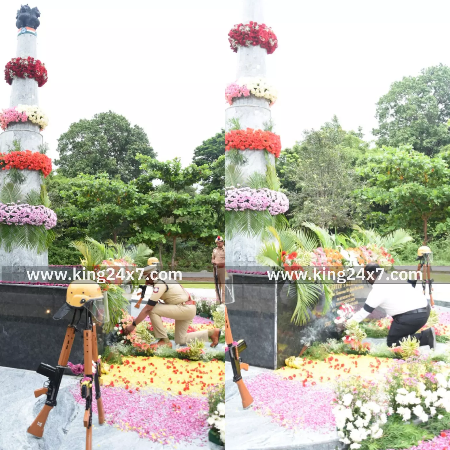 கிருஷ்ணகிரி: காவலர்களுக்கு மரியாதை செலுத்திய ஆட்சியர்-எஸ்.பி.