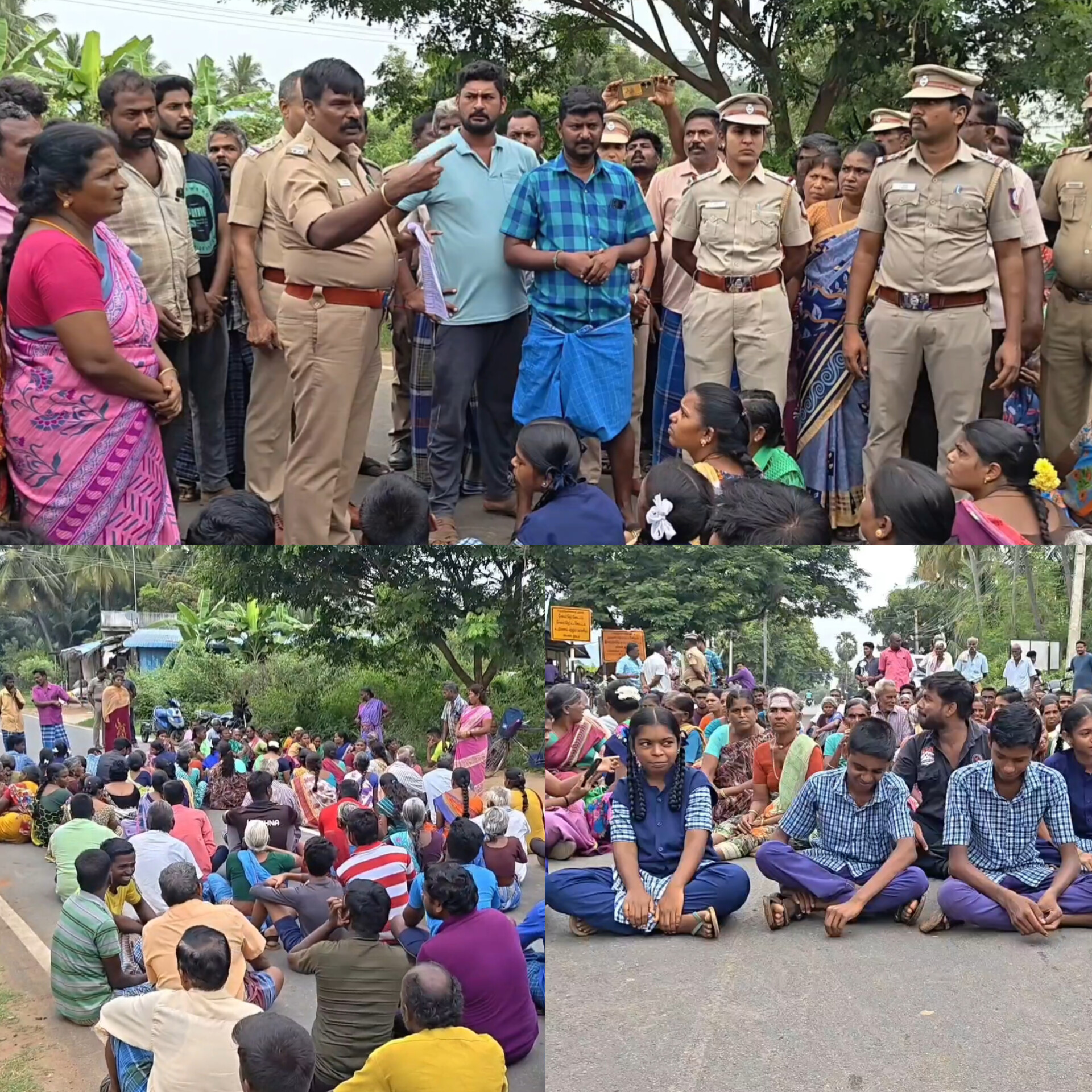 ராசிபுரம் அருகே  சாலையை சேதப்படுத்திய நபர் சாலை வசதி வேண்டும் என 200க்கும் மேற்பட்டோர் சுமார் 2 மணி நேரம் சாலை மறியல் போராட்டம்...