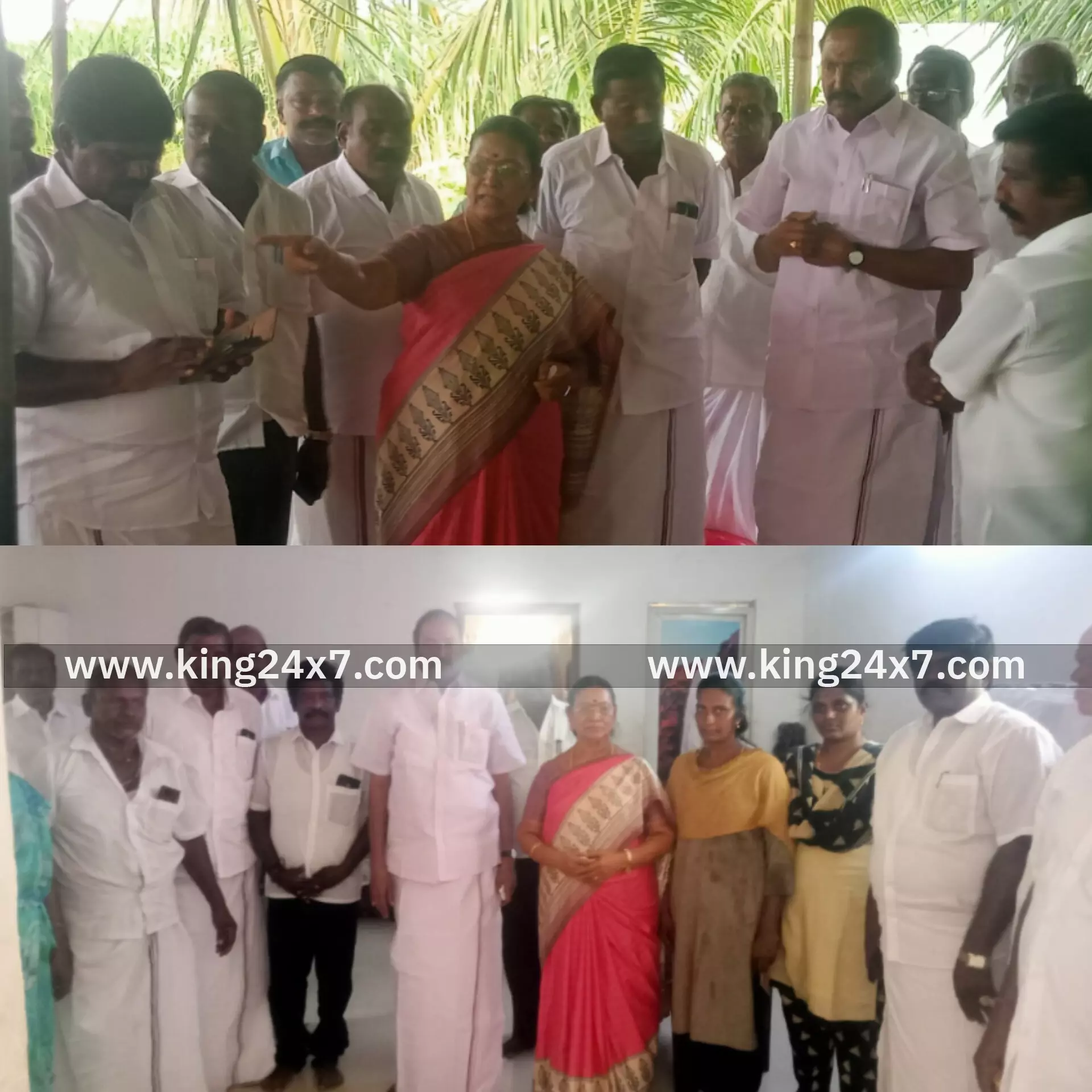 பட்டணம் பகுதியில் வெறி நாய் கடித்து குதறியதில் 8 ஆடுகள் பலி;  விவசாயிகளை சந்தித்து ஆறுதல் தெரிவித்த அதிமுக முன்னாள் அமைச்சர்கள் தங்கமணி, சரோஜா...