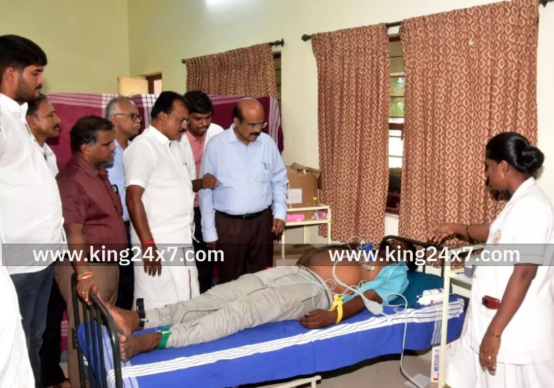 கரூர் மாவட்டத்தில் நலம் காக்கும் ஸ்டாலின் மருத்துவ திட்ட முகாம்களில் இதுவரை 19,354 நபர்களுக்கு மருத்துவ பரிசோதனைகள் மேற்கொள்ளப்பட்டுள்ளது. மாவட்ட ஆட்சியர் தங்கவேல் தகவல்.