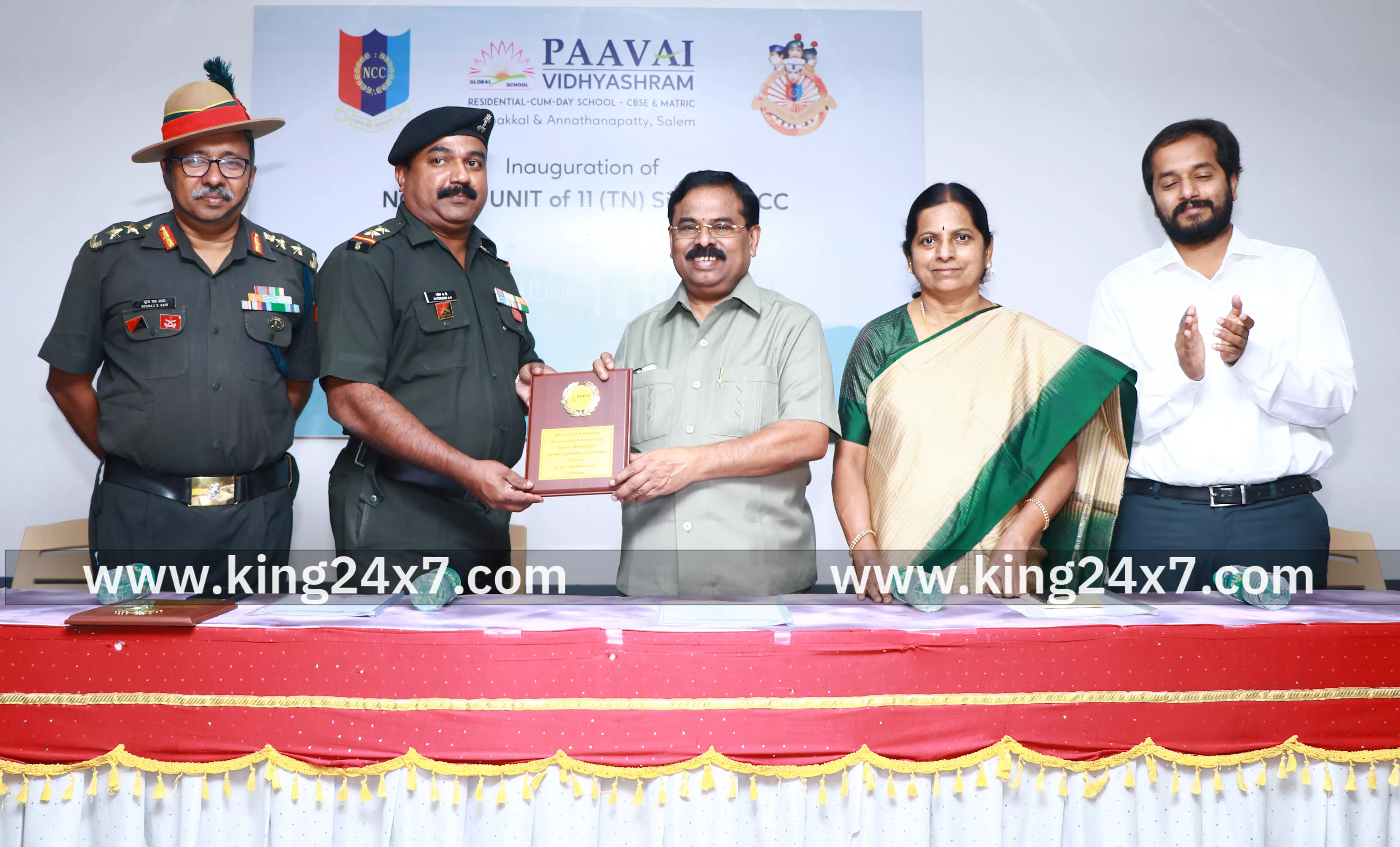 பாவை வித்யாஸ்ரம் பள்ளியில் நடைபெற்ற தேசிய மாணவர் படை அமைப்பு தொடக்க விழா‚