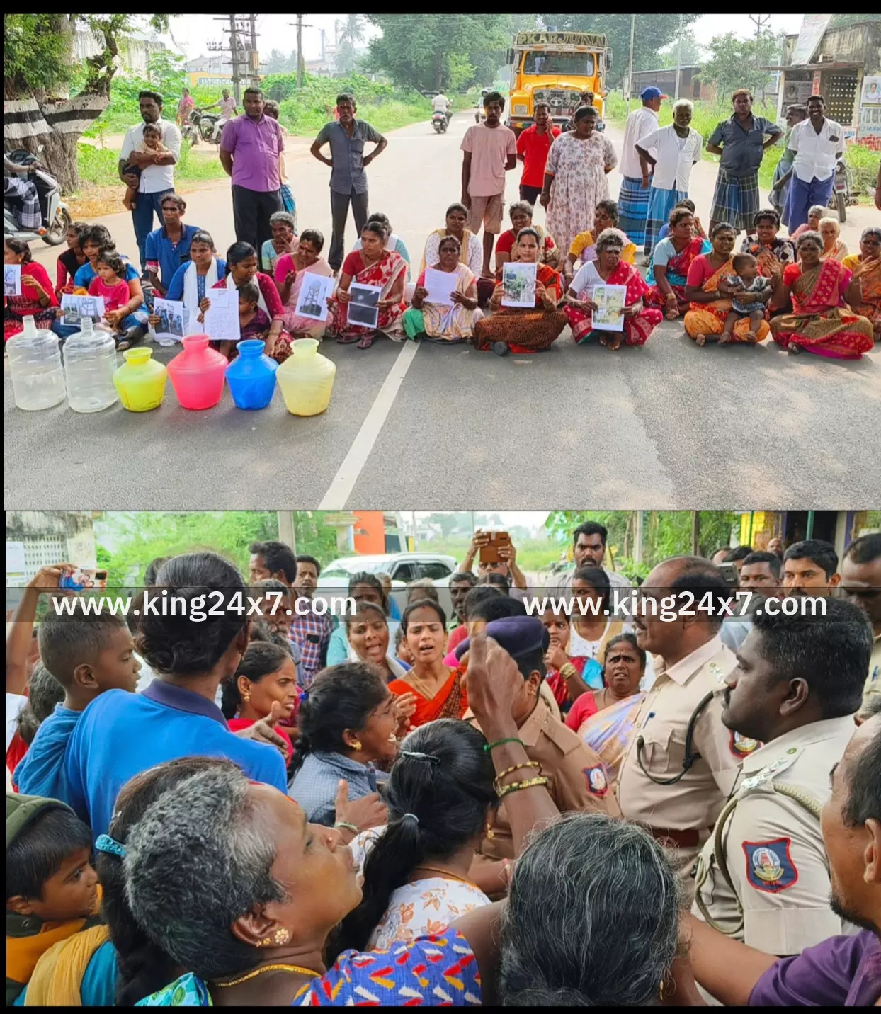 ஆரணி அருகே அடிப்படை வசதிகளை கேட்டு சாலை மறியல்