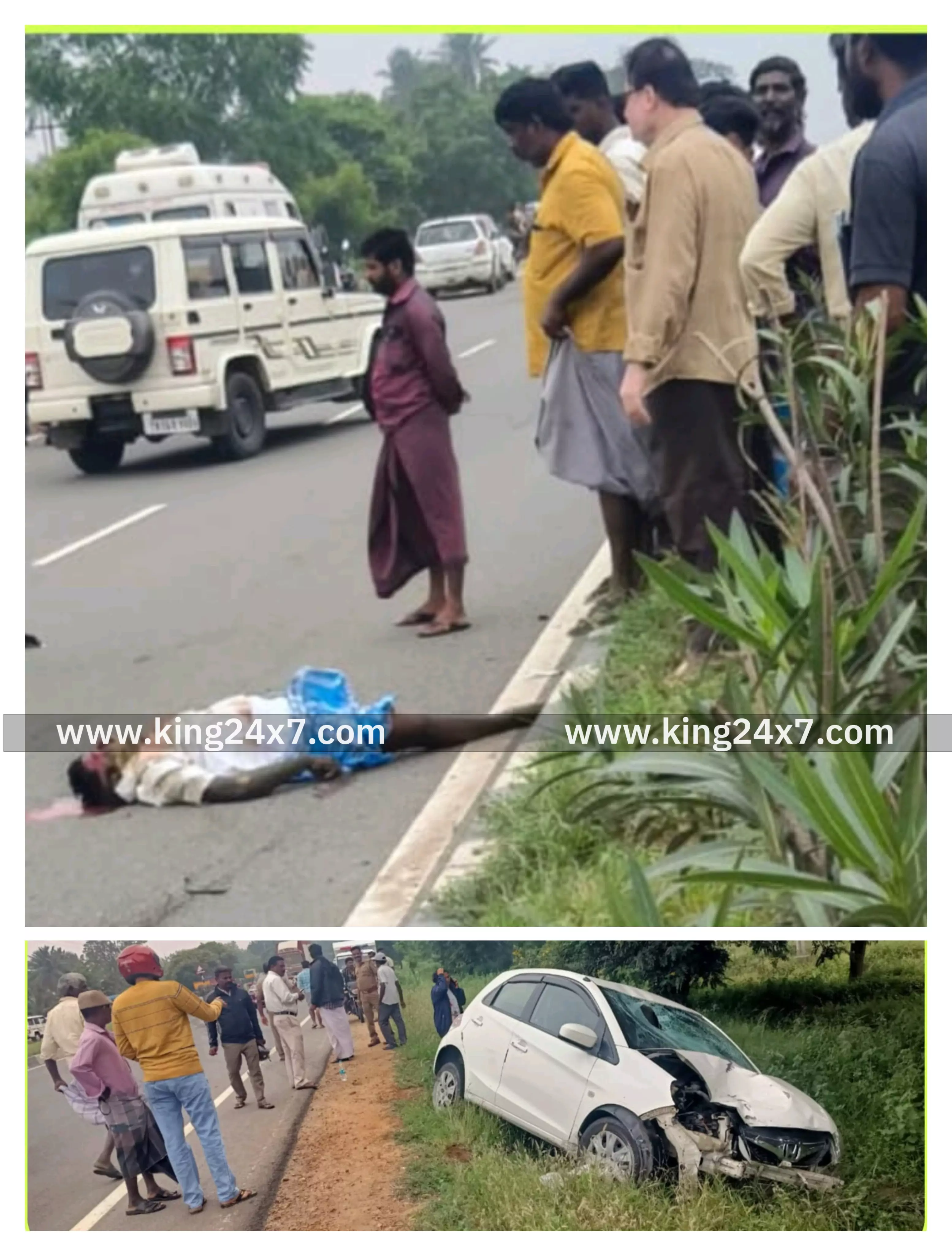 தாடிக்கொம்பு அருகே XL சூப்பர் வாகனம் மீது கார் மோதிய விபத்தில் ஒருவர் பலி