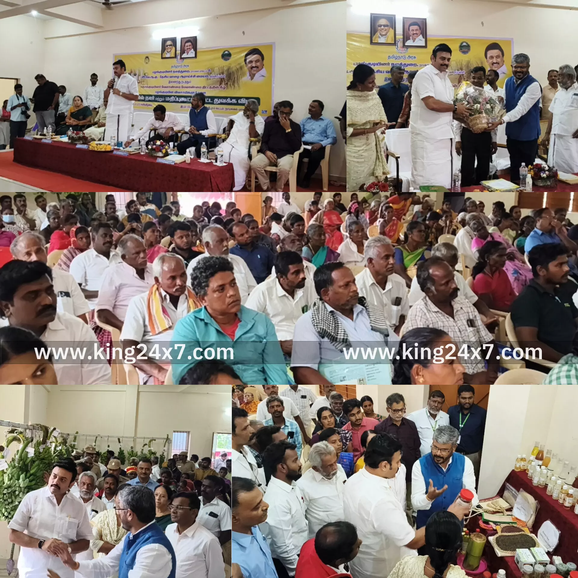 அமைச்சர் மா.மதிவேந்தன், இராசிபுரம் பெரியசெக்கடியில் பழங்குடியின விவசாயிகளுக்கான தேசிய ஆராய்ச்சி மையத்தின் வாழை நார் (ம)வாழையில் மதிப்புகூட்டல் பயிற்சியினை தொடங்கி வைத்தார்..