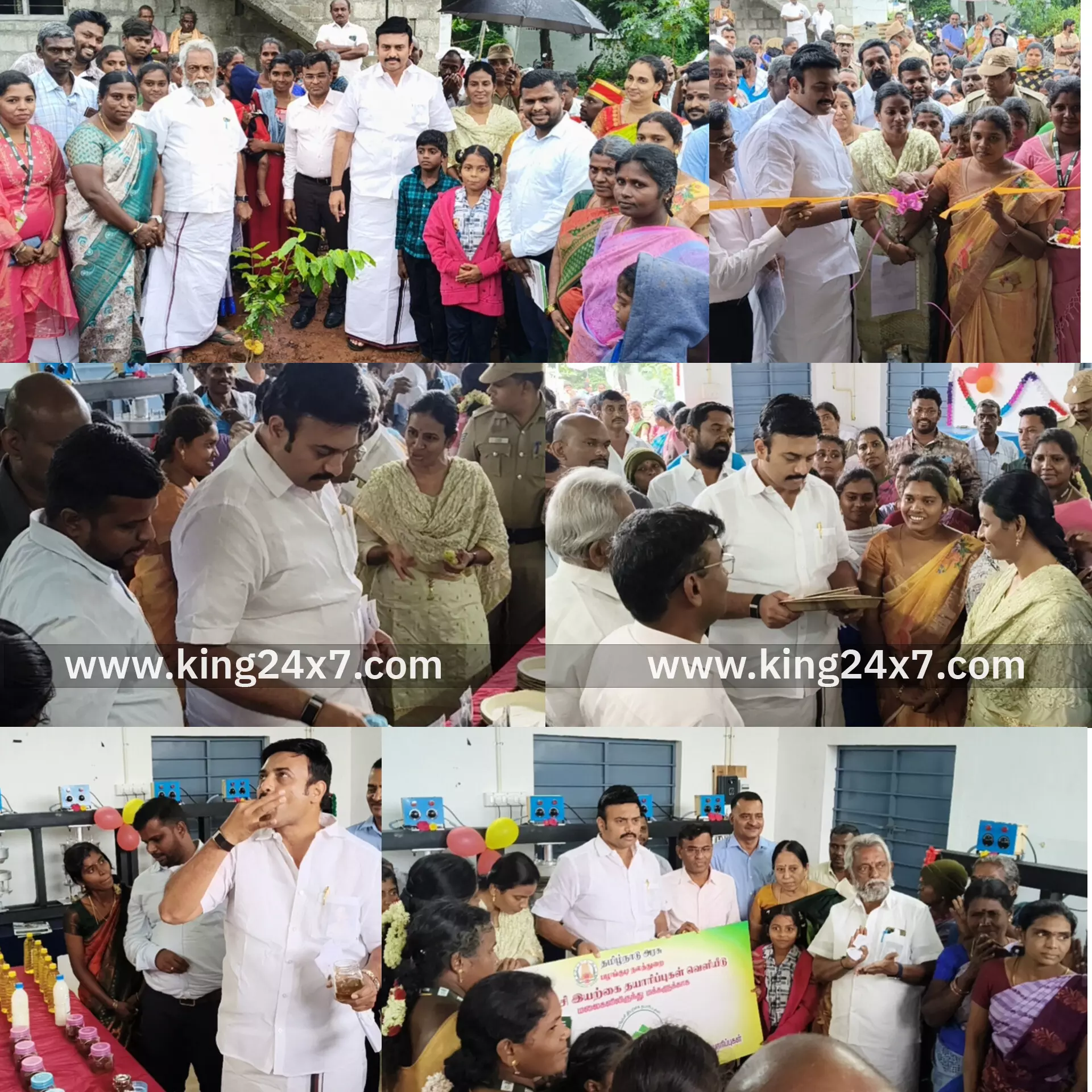 ராசிபுரம் அருகே ராஜபாளையம் கிராமத்தில் இருளர் பழங்குடி மக்களுக்கான பாக்குதட்டு அலகு திறப்பு விழா! அமைச்சர் மதிவேந்தன், மாவட்ட ஆட்சியர் ஆகியோர் ரிப்பன் வெட்டி திறந்து வைத்தனர்.