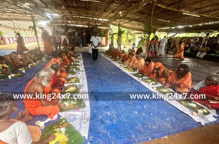 பவித்திரம்- சத்குரு ஸ்ரீலஸ்ரீ  பாலசுப்பிரமணிய சுவாமிகள் 13 ஆம் ஆண்டு குருபூஜை விழாவை முன்னிட்டு அன்னதானம் நடைபெற்றது.
