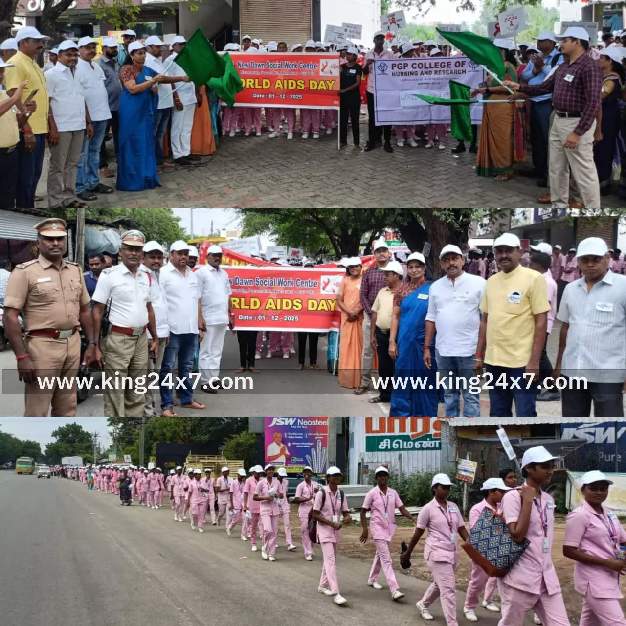 உலக எய்ட்ஸ் தினம்: பரமத்தி வேலூரில் மாணவர்கள் விழிப்புணர்வு பேரணி