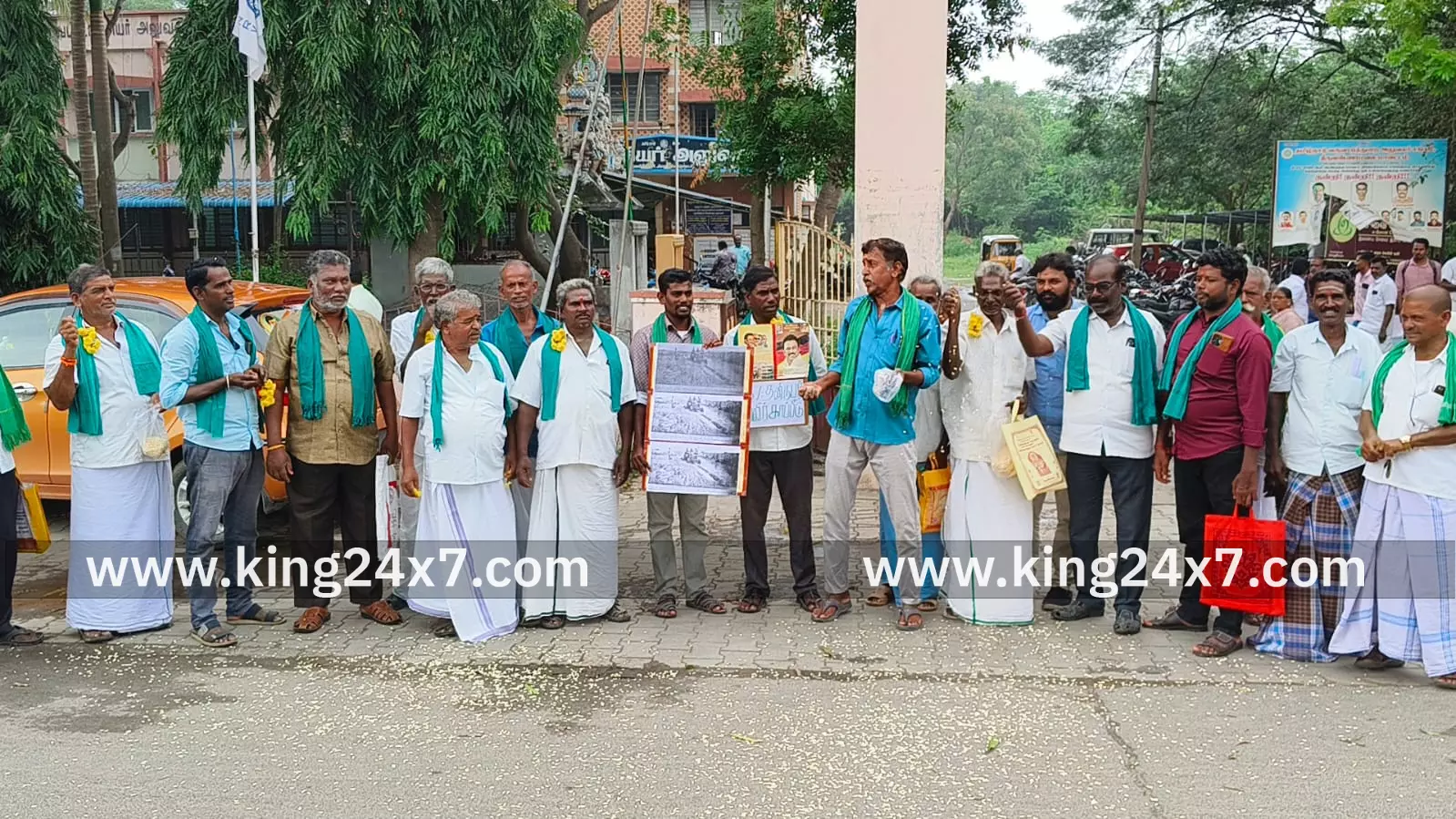 வட்டாட்சியர் அலுவலகம் முன்பு விவசாயிகள் சங்கத்தினர் ஆர்ப்பாட்டம்.