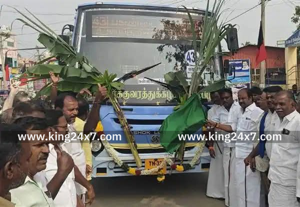 புதிய வழித்தடம் பேருந்தை ரிஷிவந்தியம் எம்எல்ஏ தொடங்கி வைத்தார்....