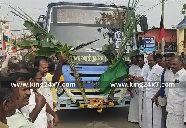 புதிய வழித்தடம் பேருந்தை ரிஷிவந்தியம் எம்எல்ஏ தொடங்கி வைத்தார்.... புதிய வழித்தடம் பேருந்தை ரிஷிவந்தியம் எம்எல்ஏ தொடங்கி வைத்தார்....