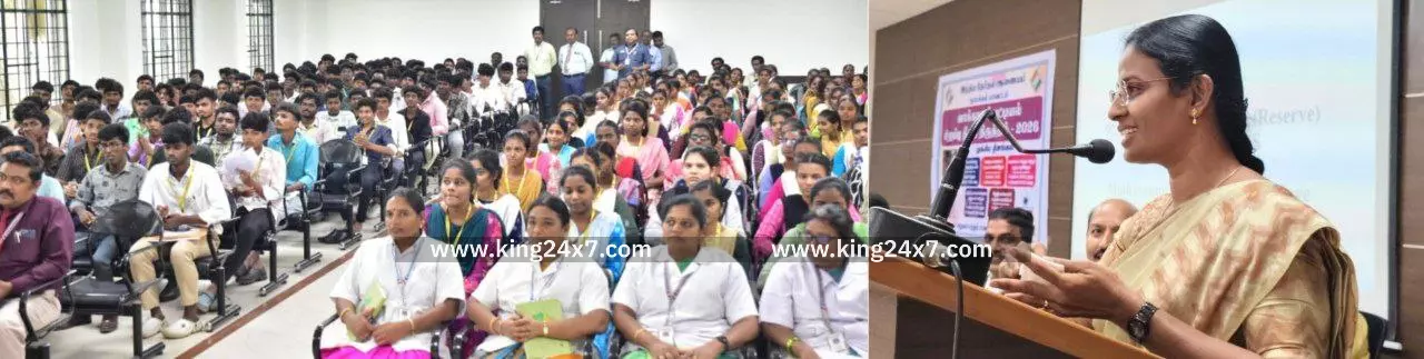 நாமக்கல் மாவட்ட தேர்தல் அலுவலர் / மாவட்ட ஆட்சியரே இராசிபுரம் சட்டமன்ற தொகுதியில் இளம் வாக்காளர்களை வாக்காளர் பட்டியலில் சேர்க்கும் முகாம் நடைபெற்றதைப் பார்வையிட்டார். நாமக்கல் மாவட்ட தேர்தல் அலுவலர் / மாவட்ட ஆட்சியரே இராசிபுரம் சட்டமன்ற தொகுதியில் இளம் வாக்காளர்களை வாக்காளர் பட்டியலில் சேர்க்கும் முகாம் நடைபெற்றதைப் பார்வையிட்டார்.