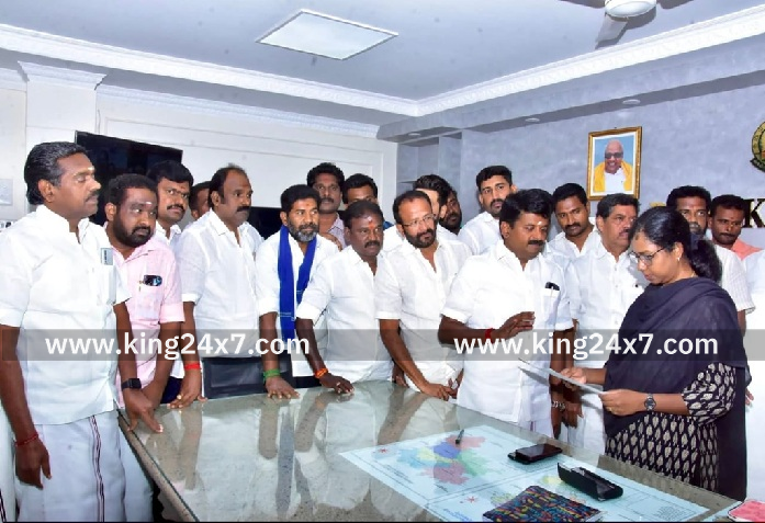 புதுக்கோட்டை மாவட்ட ஆட்சியர் அருணாவுடன் அதிமுக முன்னாள் அமைச்சர் விஜயபாஸ்கர் சந்திப்பு!!