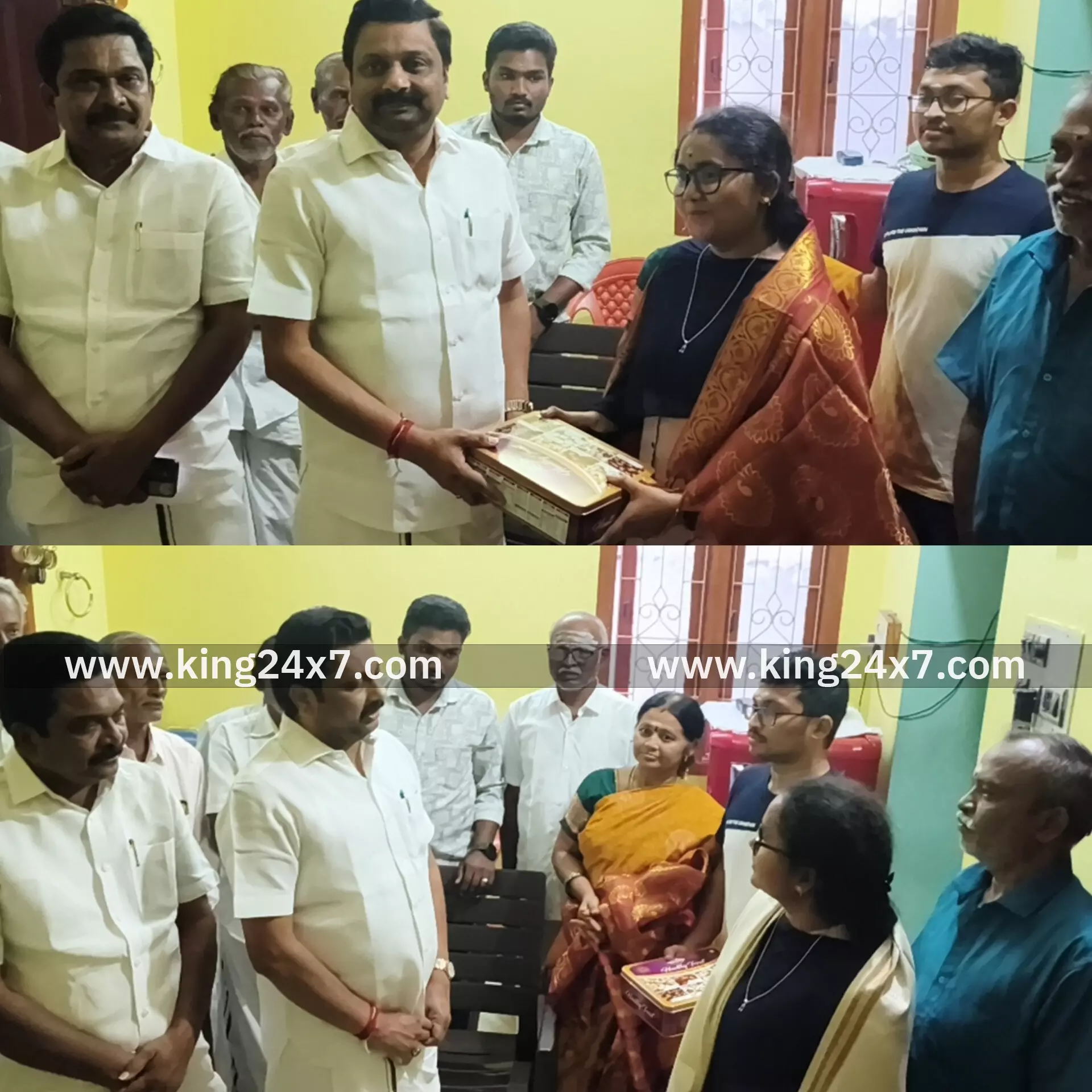 நான் முதல்வன் திட்டத்தில் வங்கி பணியாளராக தேர்ச்சி பெற்ற மாணவி: மாநிலங்களவை உறுப்பினர் ராஜேஷ்குமார் எம்பி நேரில் சென்று வாழ்த்து...