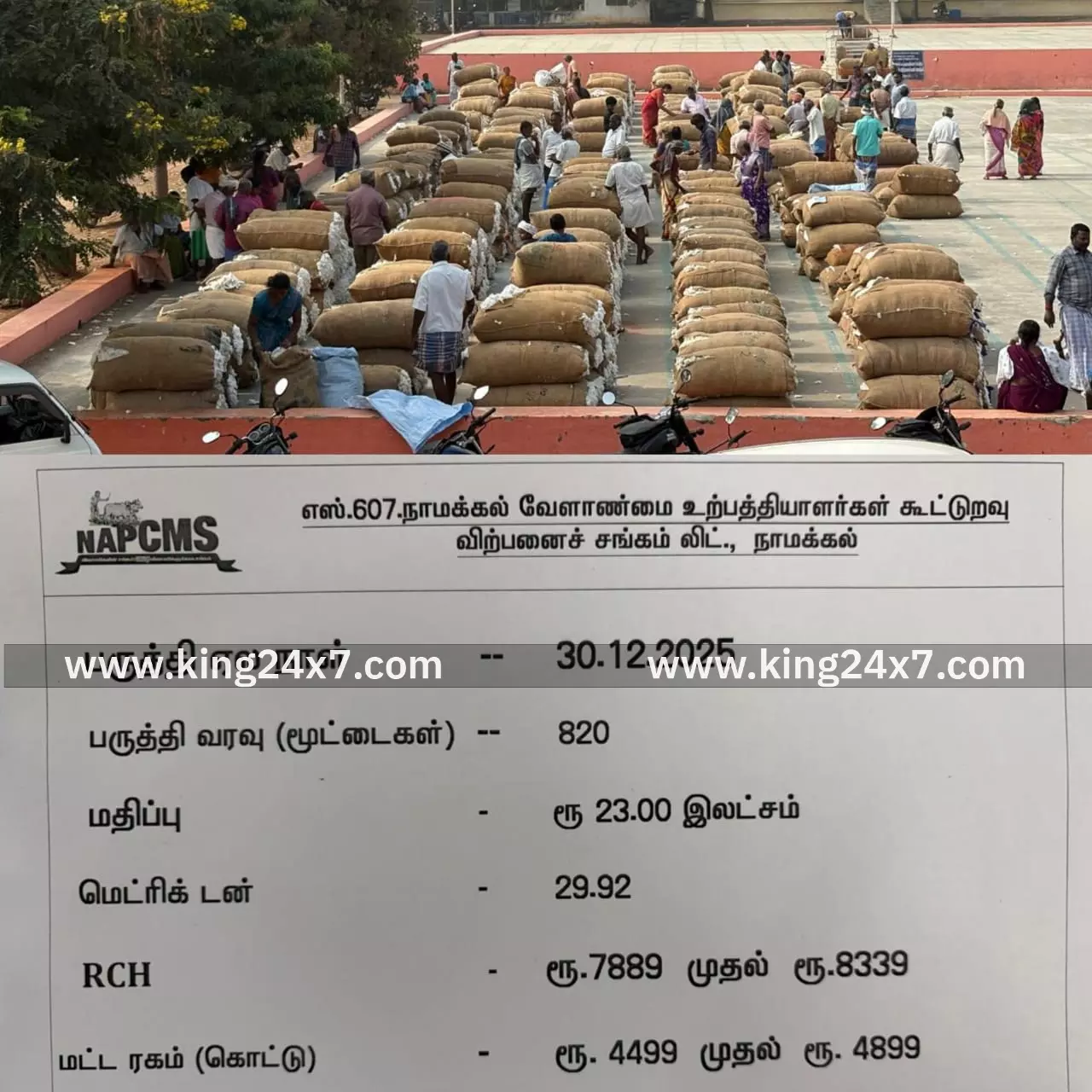 நாமக்கல் கூட்டுறவு சங்கத்தில் ரூ.23 லட்சத்துக்கு பருத்தி ஏலம்!