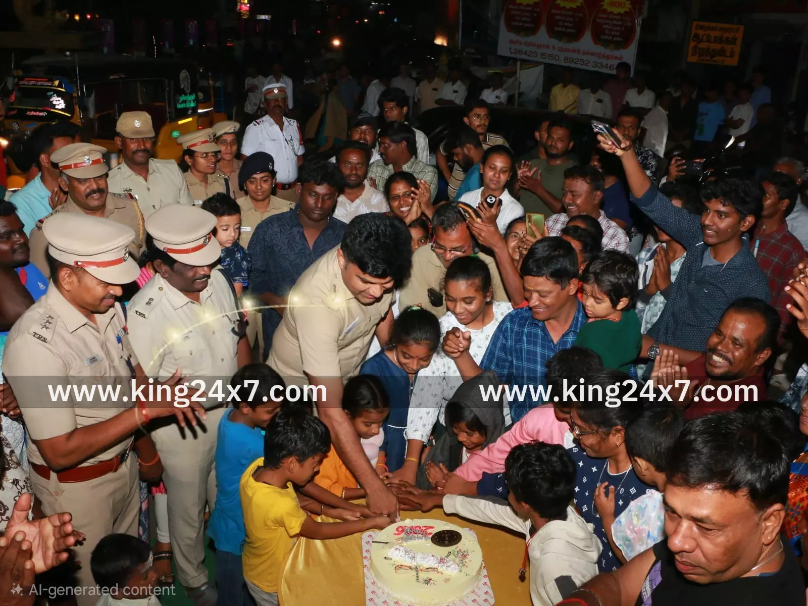 திண்டுக்கல்லில் காவல்துறையினருடன் புத்தாண்டு கொண்டாடிய பொது மக்கள்