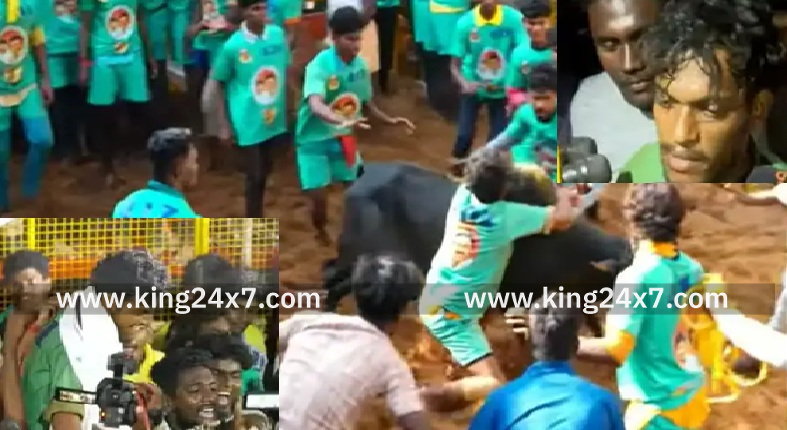 ஜல்லிக்கட்டில் 22 காளைகளை அடக்கி காரை பரிசாக வென்றார் பாலமுருகன்!!