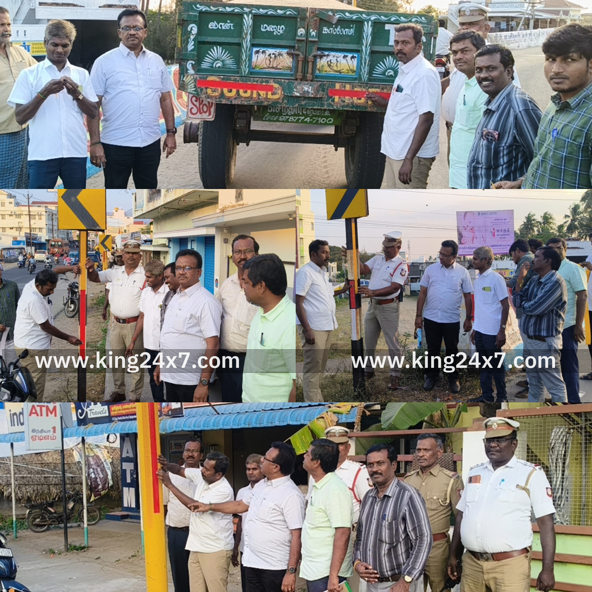 ராசிபுரத்தில் விபத்தை தடுக்க நடவடிக்கை: சிகப்பு மற்றும் மஞ்சள் பிரதிபலிப்பான் ஓட்டி விழிப்புணர்வு...