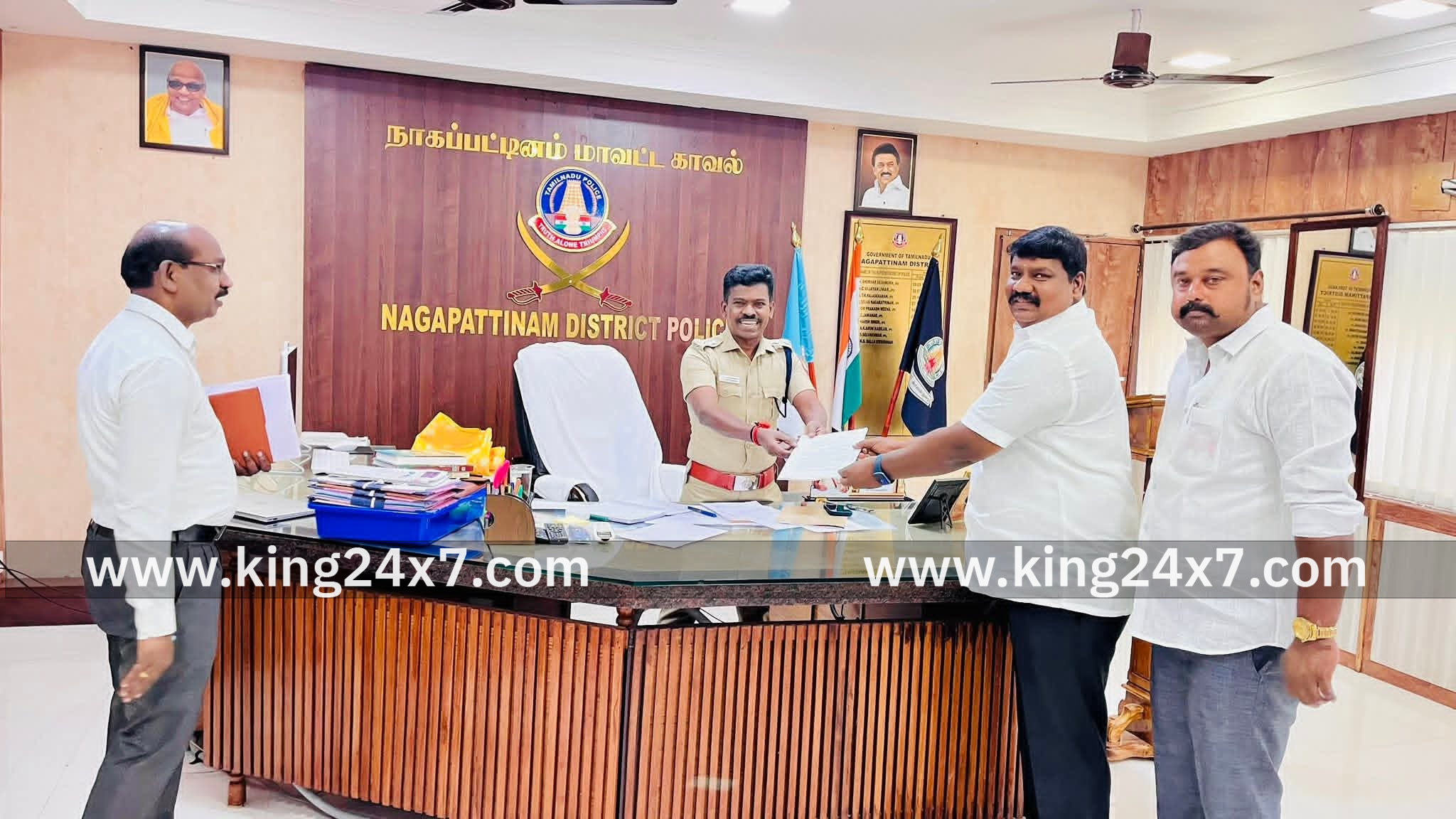 வேளாங்கண்ணி பேரூராட்சி துணைத்தலைவர் தாமஸ் ஆல்வா எடிசன் நாகை எஸ்.பி யிடம் புகார் மனு