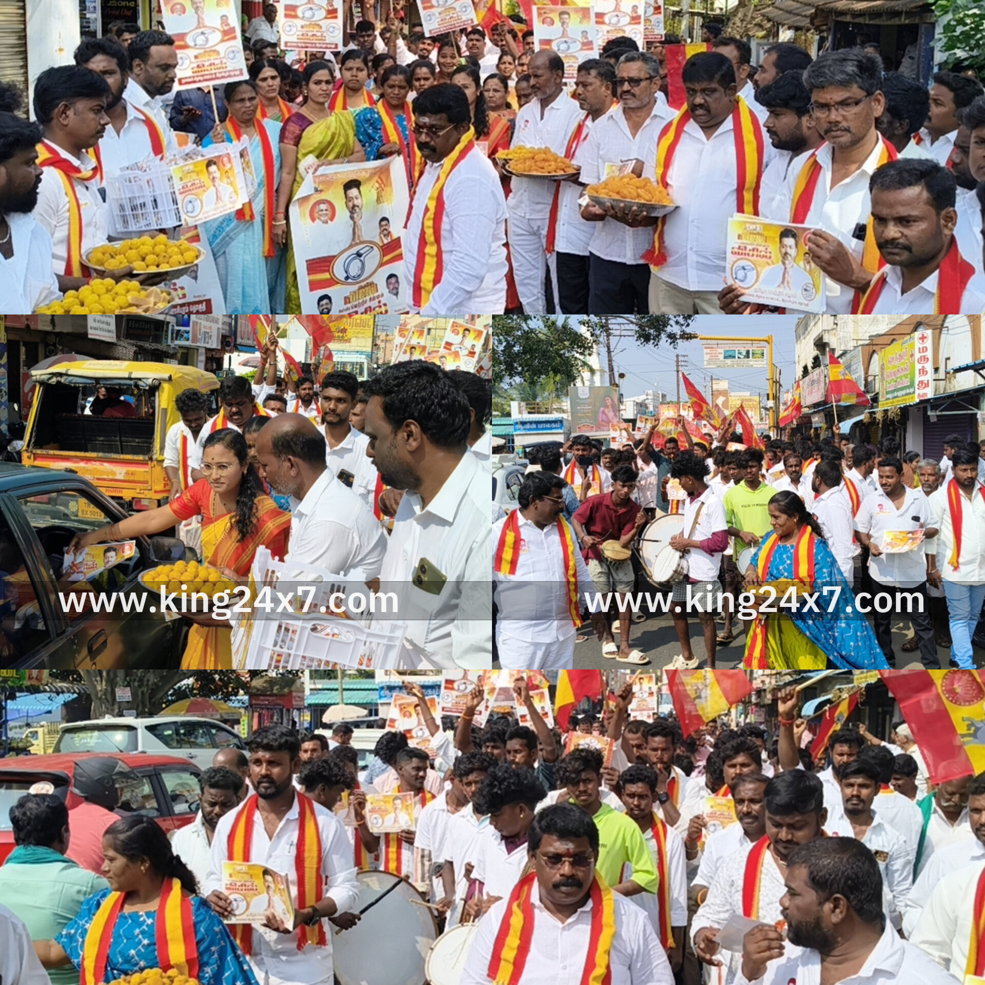 ராசிபுரத்தில் தவெக விசில் சின்னம் பொதுமக்களுக்கு கொடுத்து கொண்டாட்டம்..