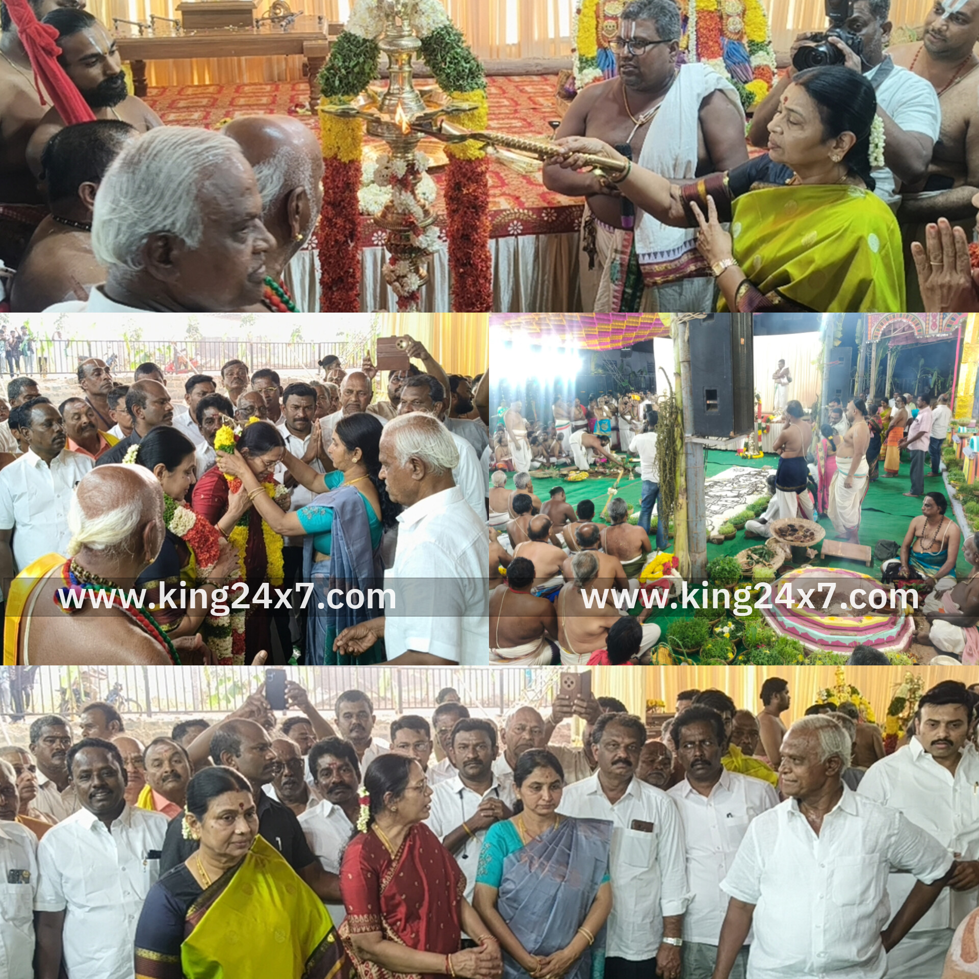 ராசிபுரத்தில் ஸ்ரீ பொன் வரதராஜ பெருமாள் கோவில் கும்பாபிஷேகம் முன்னிட்டு யாகசாலை பூஜையை தொடங்கி வைத்த துர்கா ஸ்டாலின்...