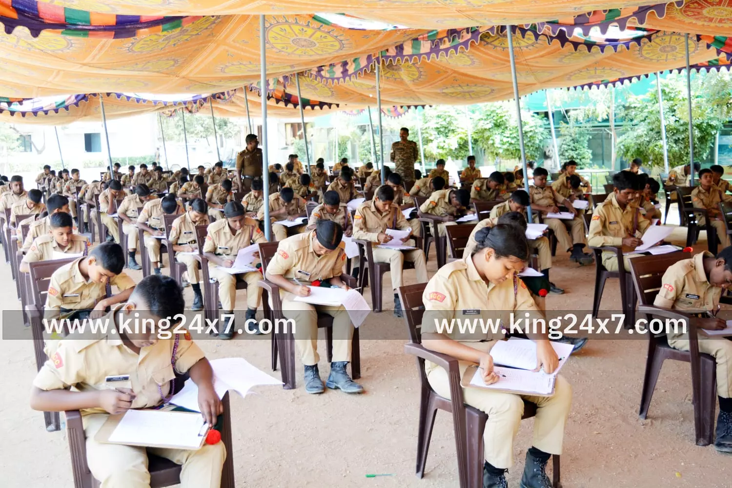 என்.சி.சி. தேர்வில் பங்கேற்ற மாணவ, மாணவியர் என்.சி.சி. தேர்வில் பங்கேற்ற மாணவ, மாணவியர்