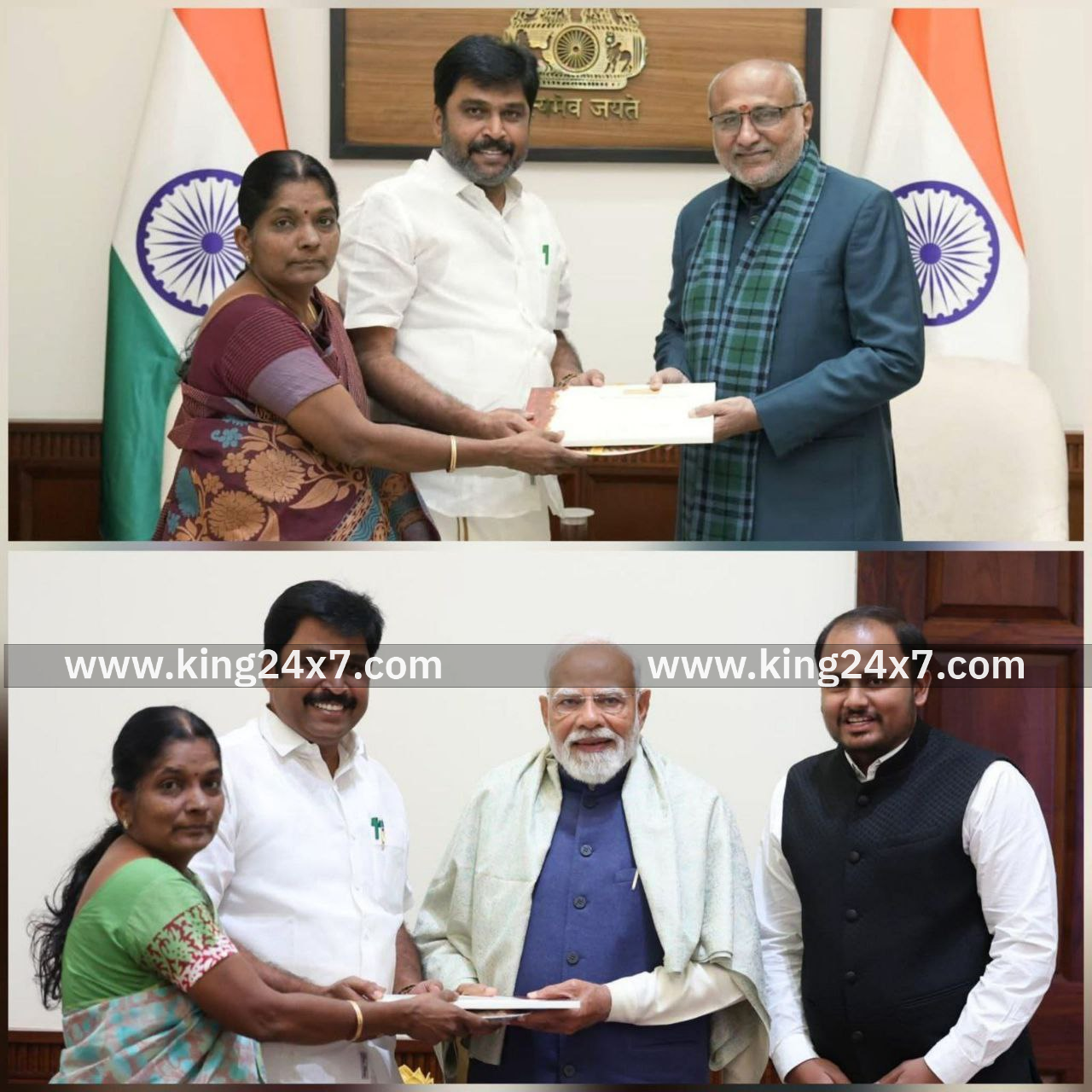 பிரதமரை நேரில் சந்தித்து அழைப்பிதழ் வழங்கிய  எம்.பி வி.எஸ் மாதேஸ்வரன்.