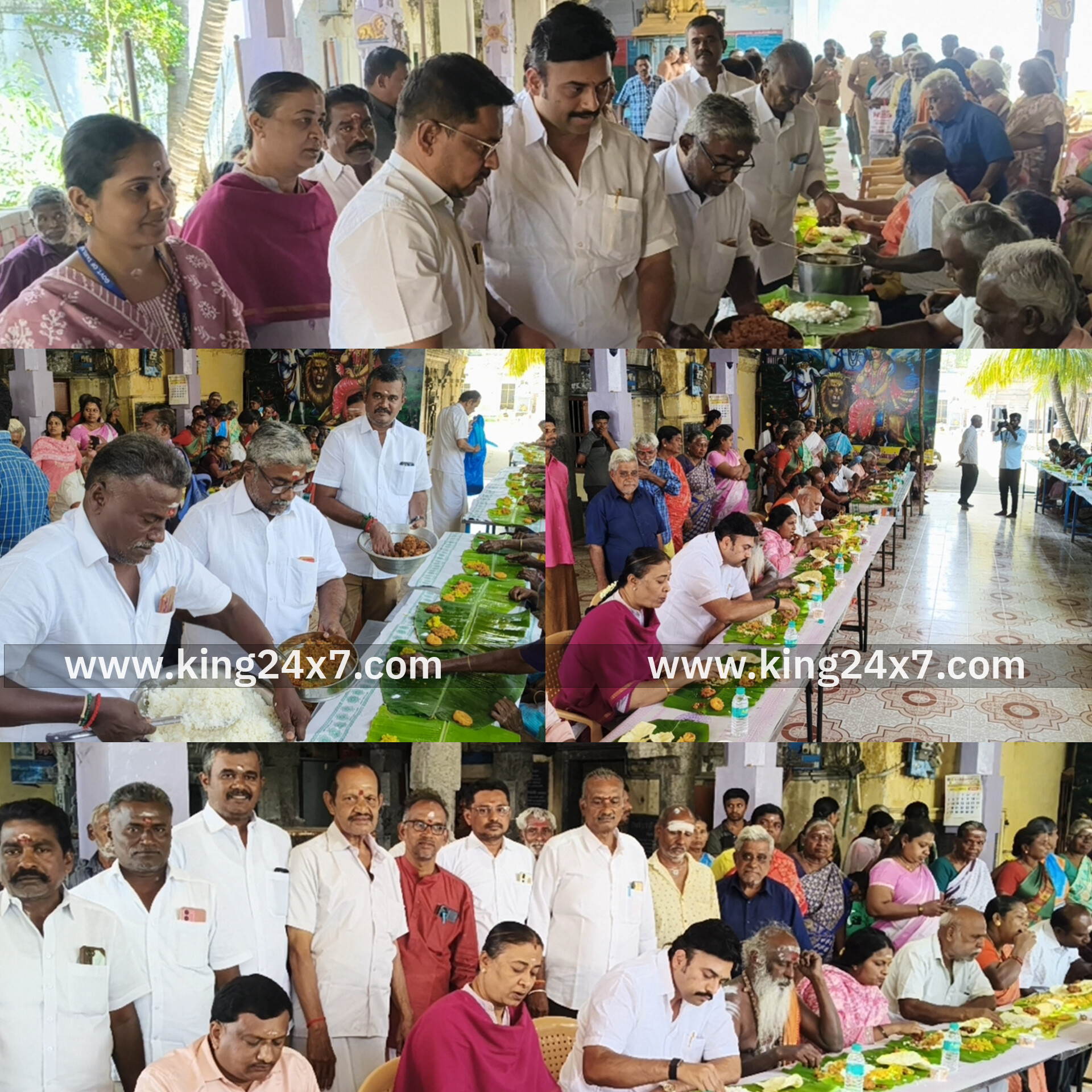 அண்ணா அவர்கள் 57.வது நினைவு  தினத்தை ஒட்டி ராசிபுரம் கைலாசநாதர் ஆலயத்தில் சமபந்தி விருந்து. ஆதிதிராவிட நலத்துறை அமைச்சர் மதிவேந்தன், மக்களுக்கு உணவு பரிமாறி,உணவு அருந்தினார்..