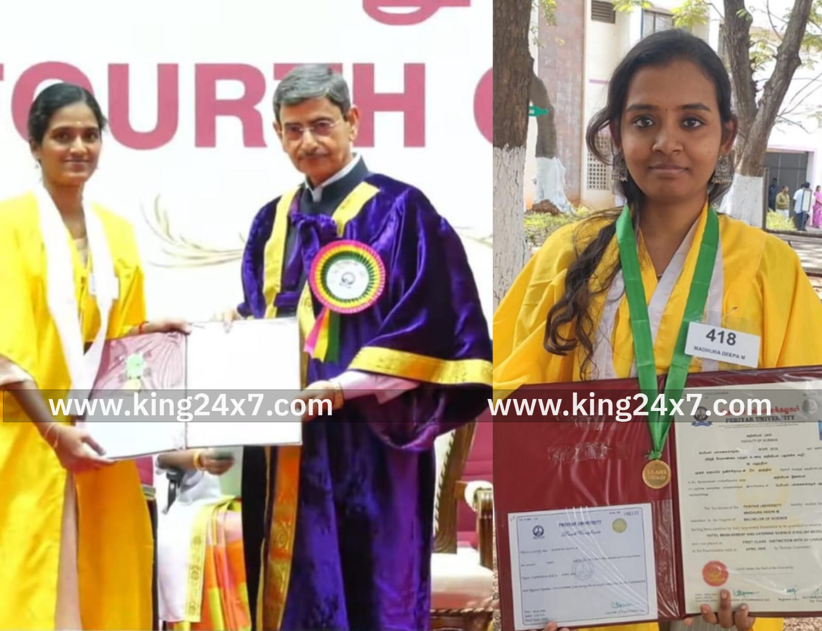 பிஜிபி கலை மற்றும் அறிவியல் கல்லூரி மாணவிகள் தங்கப் பதக்கம் பெற்று சாதனை!